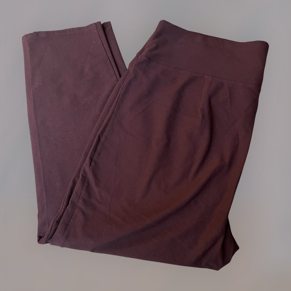 Eileen Fisher Leggings Womens XL Espresso Brown Stretch Ponte Pull On Pant